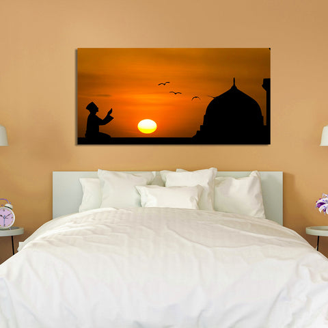 Muslim Man Praying Duas Islamic Canvas Wall Painting