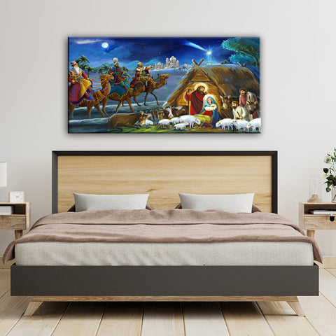 Holy Family With Three Kings Jesus Wall Painting