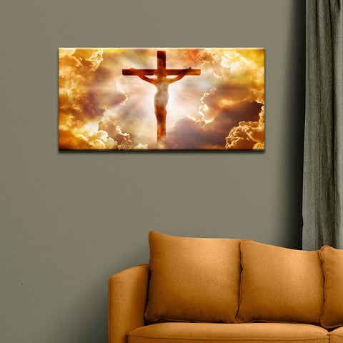 Jesus Christ Hanging On Cross Canvas Wall Painting