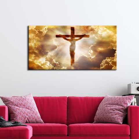 Jesus Christ Hanging On Cross Canvas Wall Painting