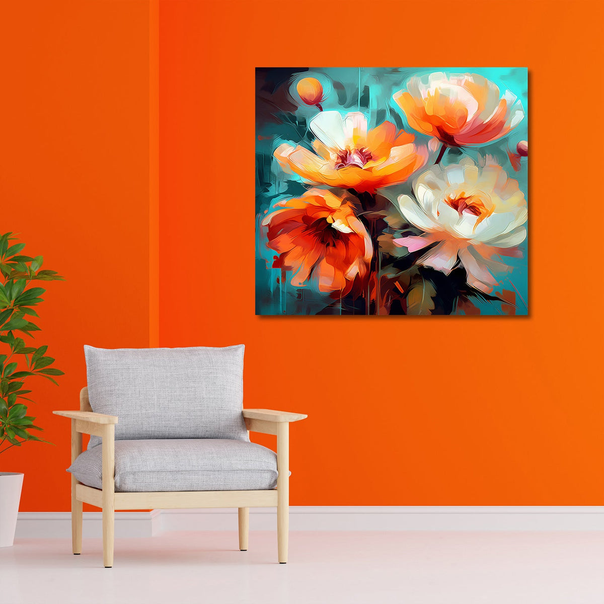 Blooming Beauty: Canvas Painting of Flowers to Brighten Your Day