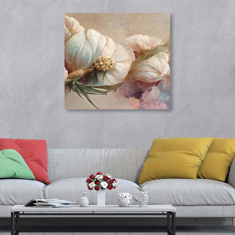 The Layered Beauty of White Flowers on a Textured Canvas