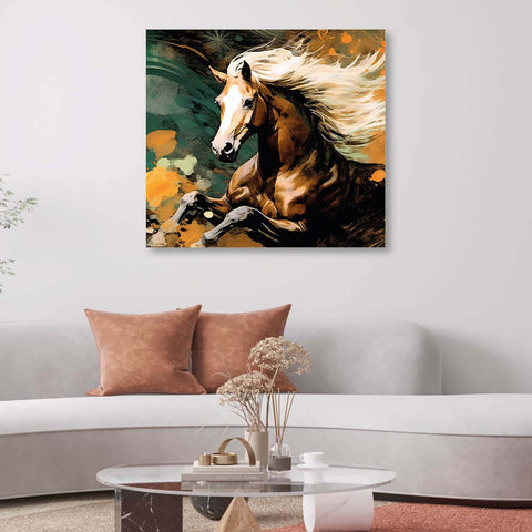 A Modern Masterpiece: Canvas Print Painting of a Horse