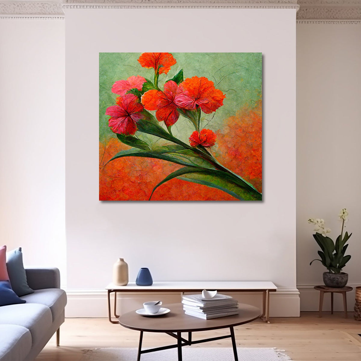 The Power of Simplicity: A Canvas Filled with the Beauty of Red Flowers