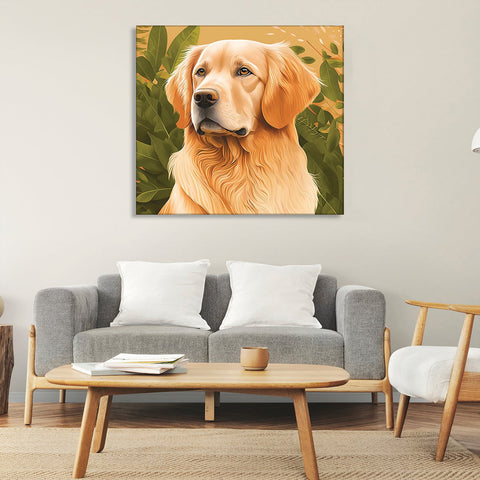 The Golden Retriever's Golden Hour: A Stunning Canvas Painting