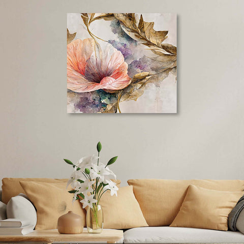 The Beauty of Simplicity: A Pink Flower Canvas Painting