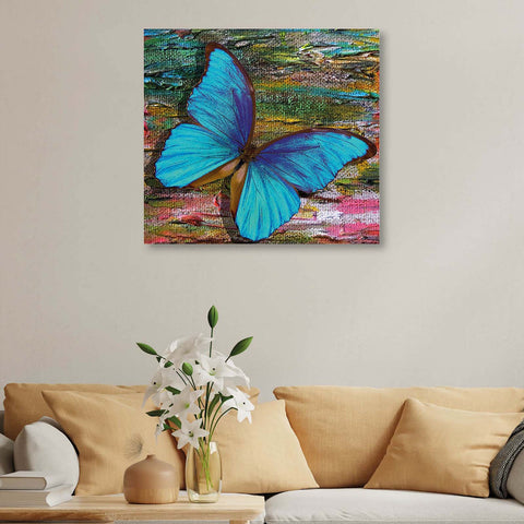 The Dazzling Display of a Blue Butterfly in a Rainbow of Hues