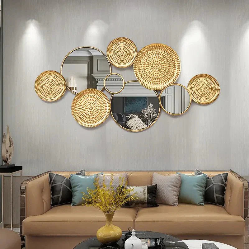 Platter Metal Wall Art with Mirrors