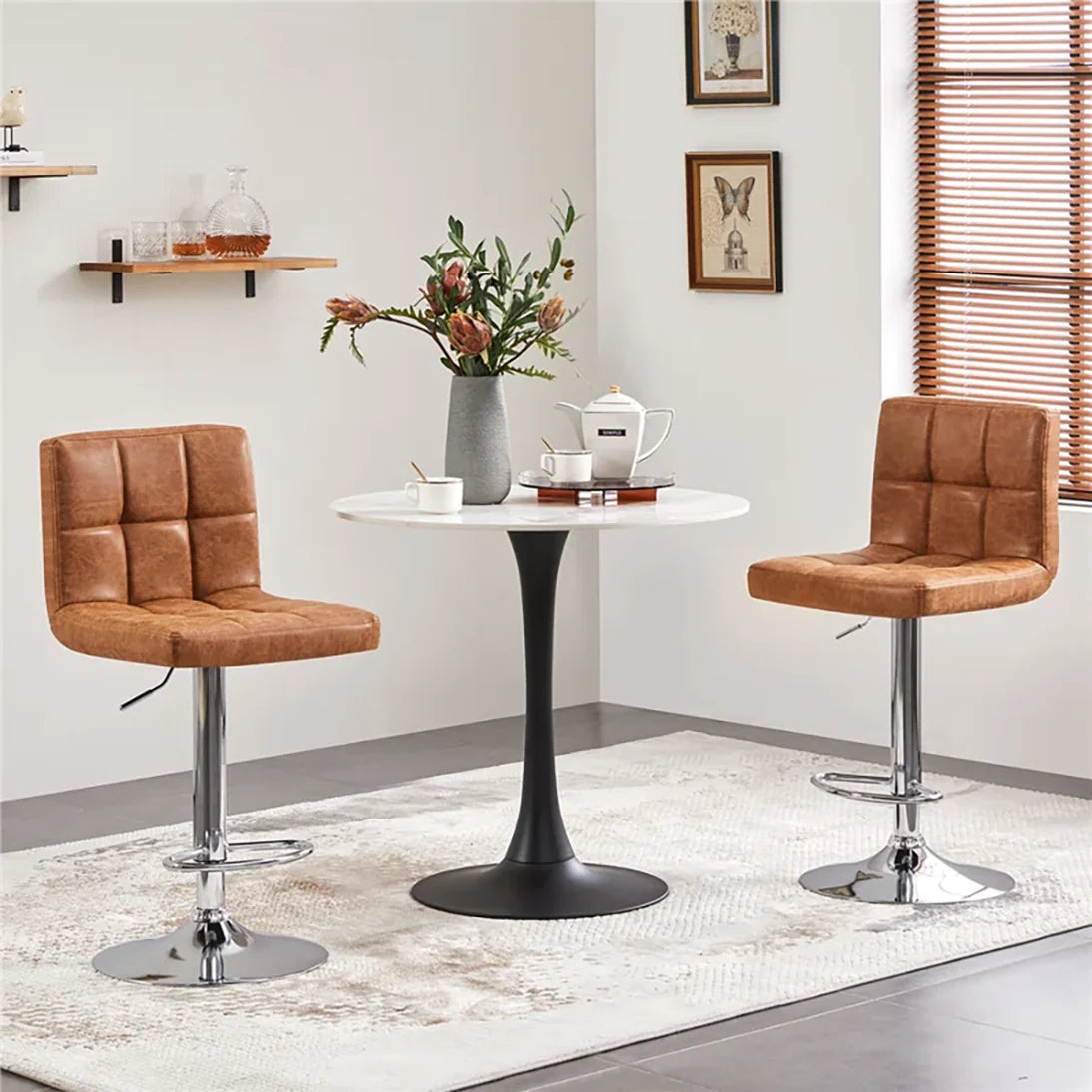 Tan Color Gerrilyn Swiel Adjustable Bar Stool