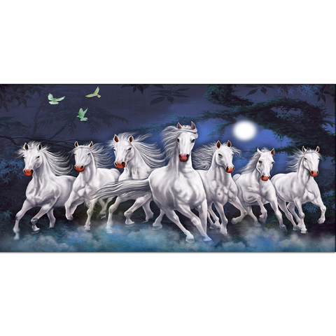 Horses Running at Night Canvas Print Wall Painting