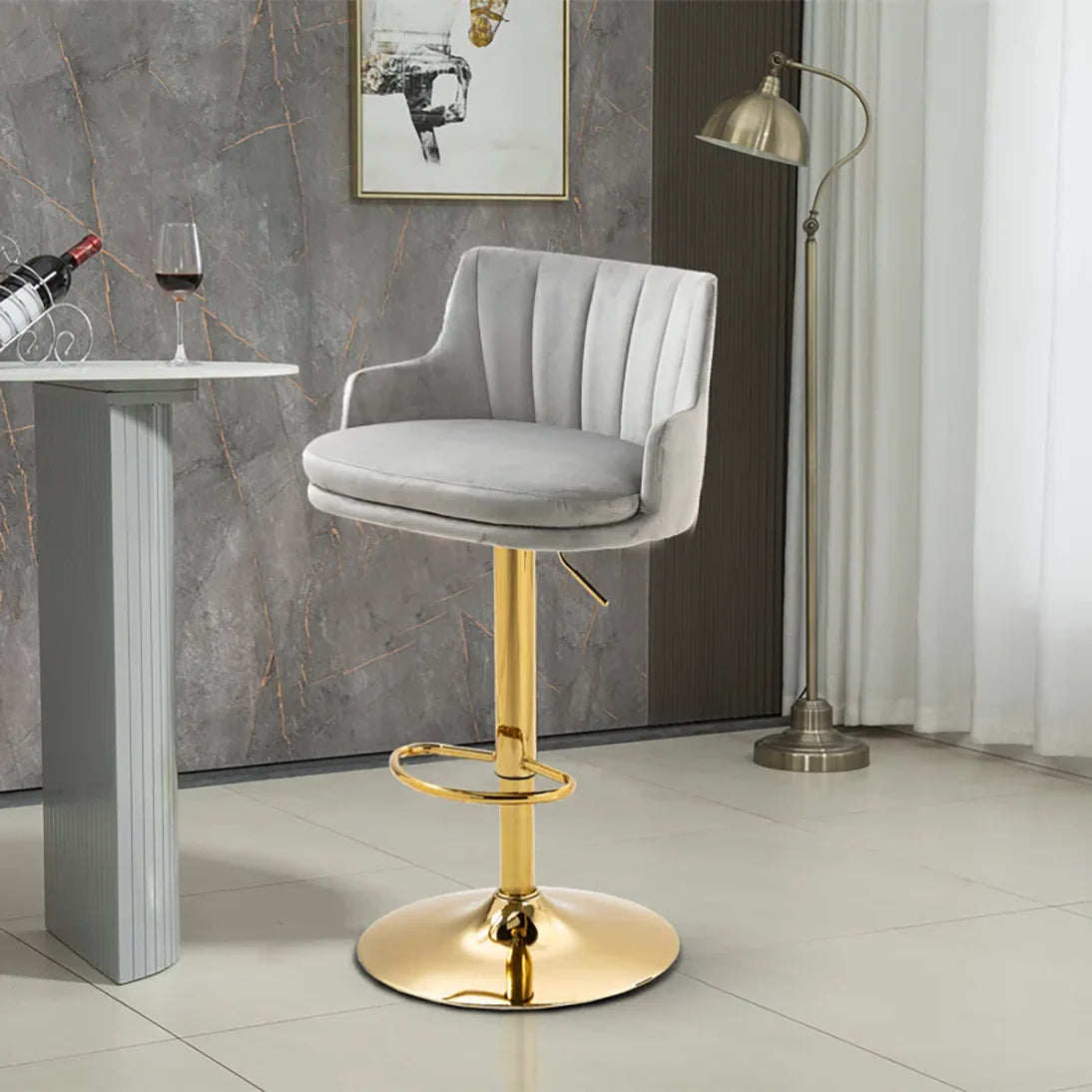 Grey Color Oliver Bar Stool