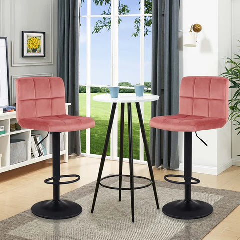 Pink Color Neo Swiel Adjustable Bar Stool