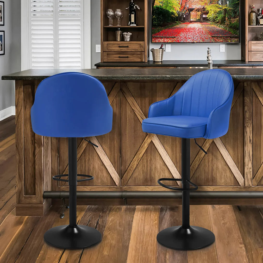 Blue Color Fressia Swiel Bar Stool