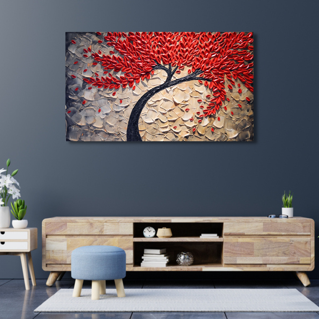 3d red tree art Canvas Print Wall Painting