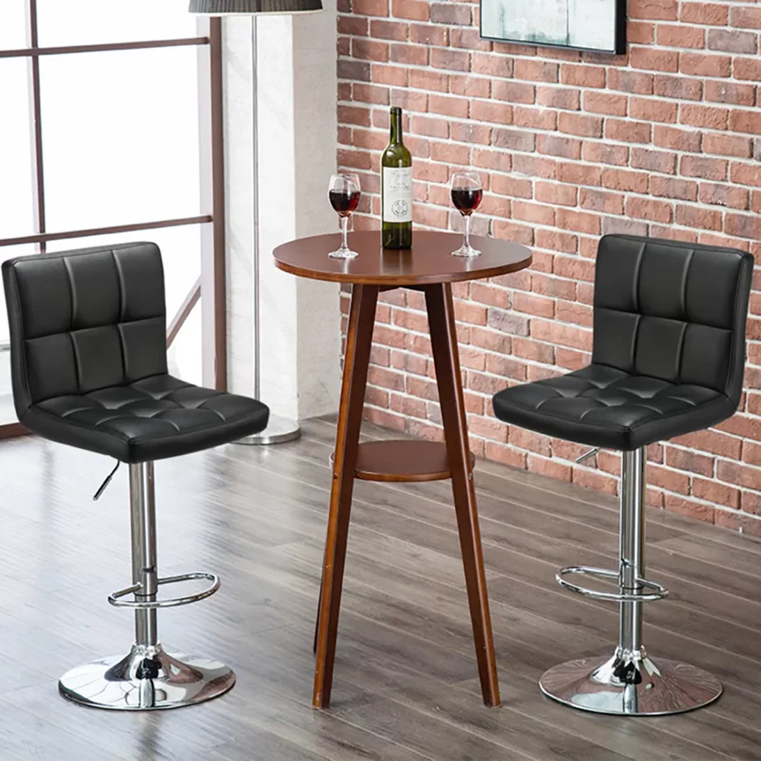 Black Color Gerrilyn Swiel Adjustable Bar Stool