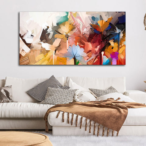 Abstract Colorful Floral Flower art Canvas Wall Painting