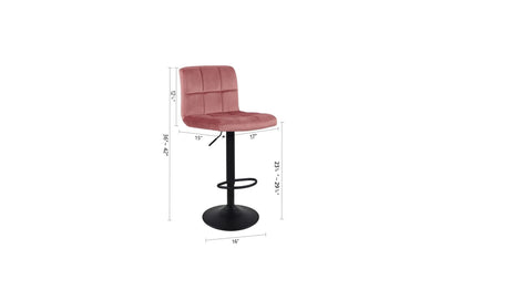 Pink Color Neo Swiel Adjustable Bar Stool