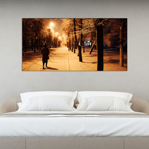 A Lonely Girl Walks Abstract Canvas Print Wall Painting