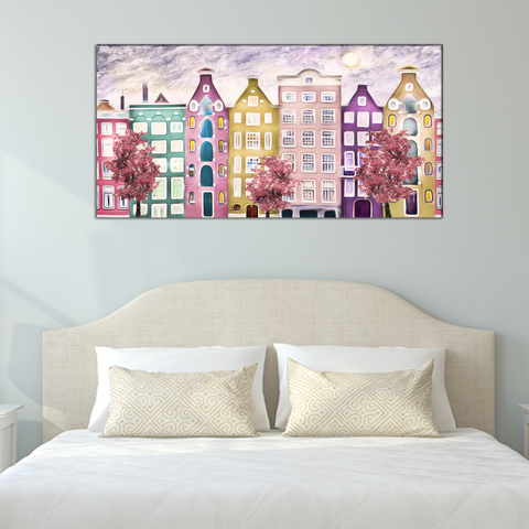 Abstract Street of Amsterdam Canvas Print Wall Painting