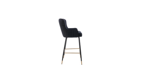 Easy Back Rest Coral Black Comfy Leatherette Bar Stool / Long Chair