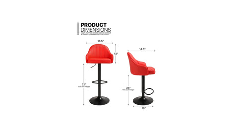 Red Color Fressia Swiel Bar Stool