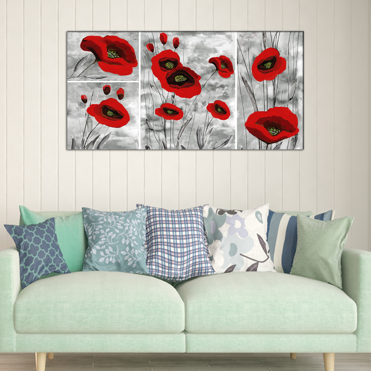 Red Flowers Canvas Print Wall Painting