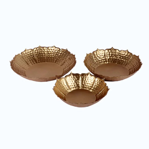 Metal flower Urli Bowl Set of 3