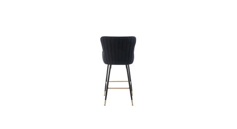 Easy Back Rest Coral Black Comfy Leatherette Bar Stool / Long Chair