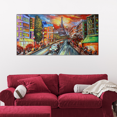 Eiffel Tower Modern Art Canvas Print Wall Painting