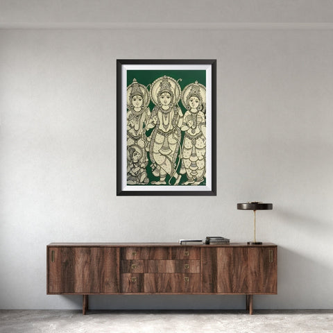 Shree RAM DARBAR KALAMKARI ART WALL FRAME