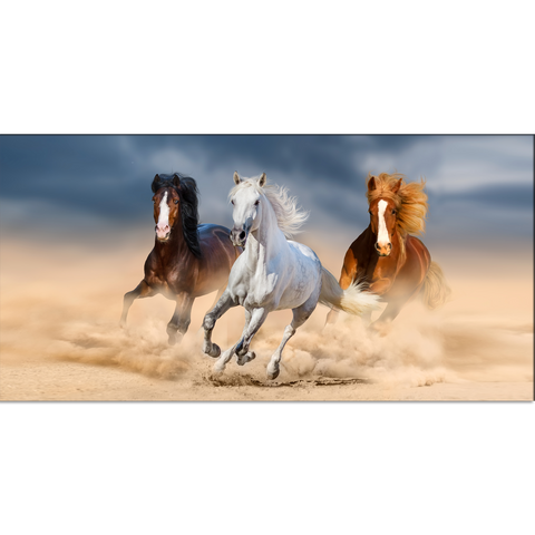 Three Horses Running  Canvas Wall Painting