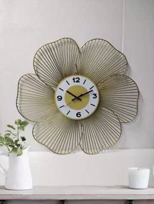 Handmade Metal Wall Clock Flower Design