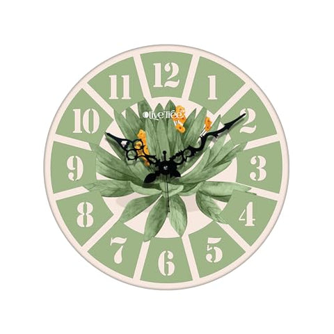 Olivetree Wooden Wall Clock 15" TIC TOC Movement Decorative Latest Wall Clock Classic Clock Battery Operated Round Easy to Read for Home, Living Room,Office(Multi) - 2025