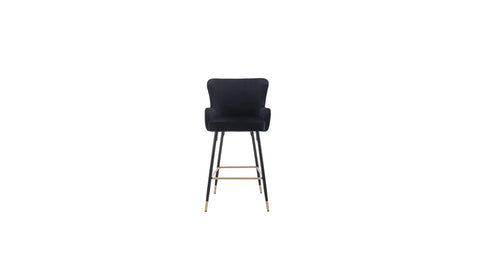 Easy Back Rest Coral Black Comfy Leatherette Bar Stool / Long Chair