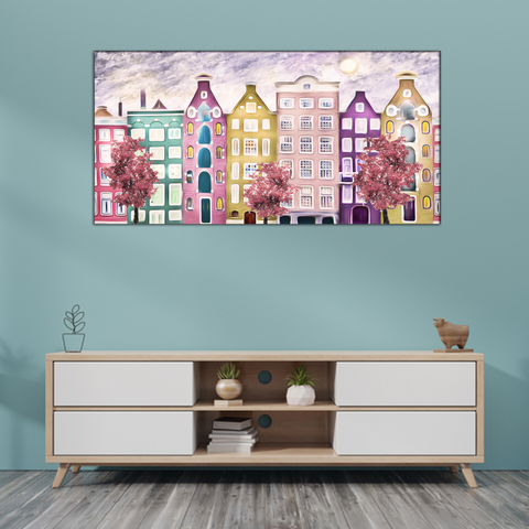 Abstract Street of Amsterdam Canvas Print Wall Painting