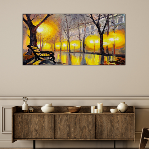 Abstract Autumn Street Canvas Print Wall Painting