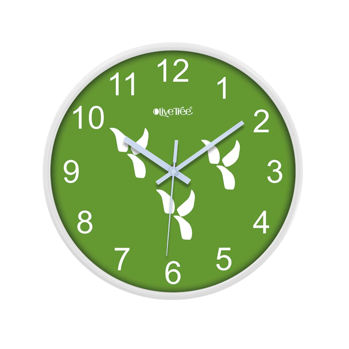 Olive Tree Wall Clock 12" Decorative Latest Plastic Wall Clock TIK-Tok Movement Classic Clock Battery Operated Round Easy to Read for Room/Home/Kitchen/Bedroom/Office/School - 9150