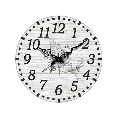 Olivetree Wooden Wall Clock 15" TIC TOC Movement Decorative Latest Wall Clock Classic Clock Battery Operated Round Easy to Read for Home, Living Room,Office(Multi) - 2025