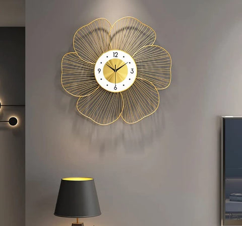 Handmade Metal Wall Clock Flower Design