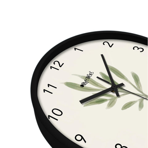 Olive Tree Wall Clock 12" Decorative Latest Plastic Wall Clock TIK-Tok Movement Classic Clock Battery Operated Round Easy to Read for Room/Home/Kitchen/Bedroom/Office/School - 9154