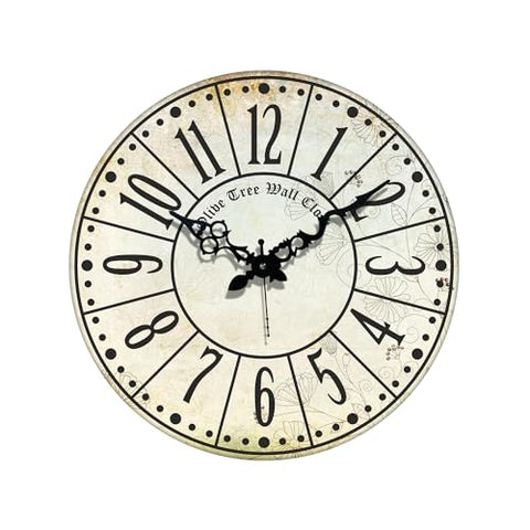 Olivetree Wooden Wall Clock 15" TIC TOC Movement Decorative Latest Wall Clock Classic Clock Battery Operated Round Easy to Read for Home, Living Room,Office(Multi) - 2025