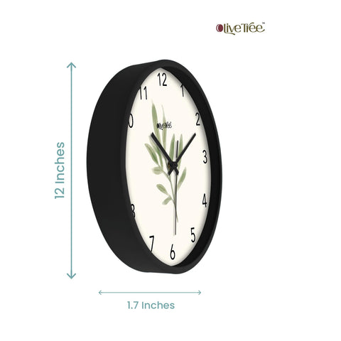 Olive Tree Wall Clock 12" Decorative Latest Plastic Wall Clock TIK-Tok Movement Classic Clock Battery Operated Round Easy to Read for Room/Home/Kitchen/Bedroom/Office/School - 9154