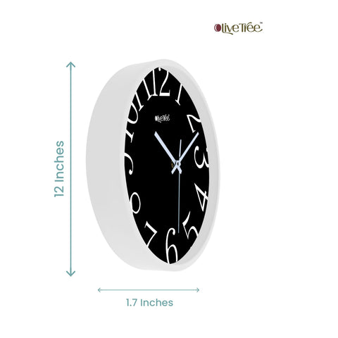 Olive Tree Wall Clock 12" Decorative Latest Plastic Wall Clock TIK-Tok Movement Classic Clock Battery Operated Round Easy to Read for Room/Home/Kitchen/Bedroom/Office/School - 9090