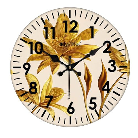 Olivetree Wooden Wall Clock 12" Silent Movement Decorative Wall Clock Classic Clock Battery Operated Round Easy to Read for Home, Living Room,Office(Multi) - 4053