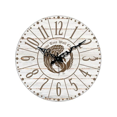 Olivetree Wooden Wall Clock 15" TIC TOC Movement Decorative Latest Wall Clock Classic Clock Battery Operated Round Easy to Read for Home, Living Room,Office(Multi) - 2025