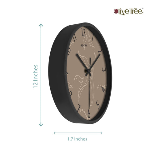 Olive Tree Wall Clock 12" Decorative Latest Plastic Wall Clock Tik-Tok Movement Classic Clock Battery Operated Round Easy to Read for Room/Home/Kitchen/Bedroom/Office/School - 9200