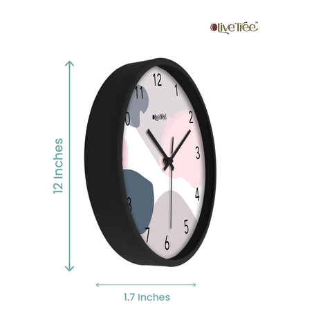 Olive Tree® Wall Clock 12" Silent Quartz Decorative Latest Multicoloured Wall Clock Non-Ticking Classic Clock Battery Operated Round Easy to Read for Room/Home/Kitchen/Bedroom/Office/School - 9035