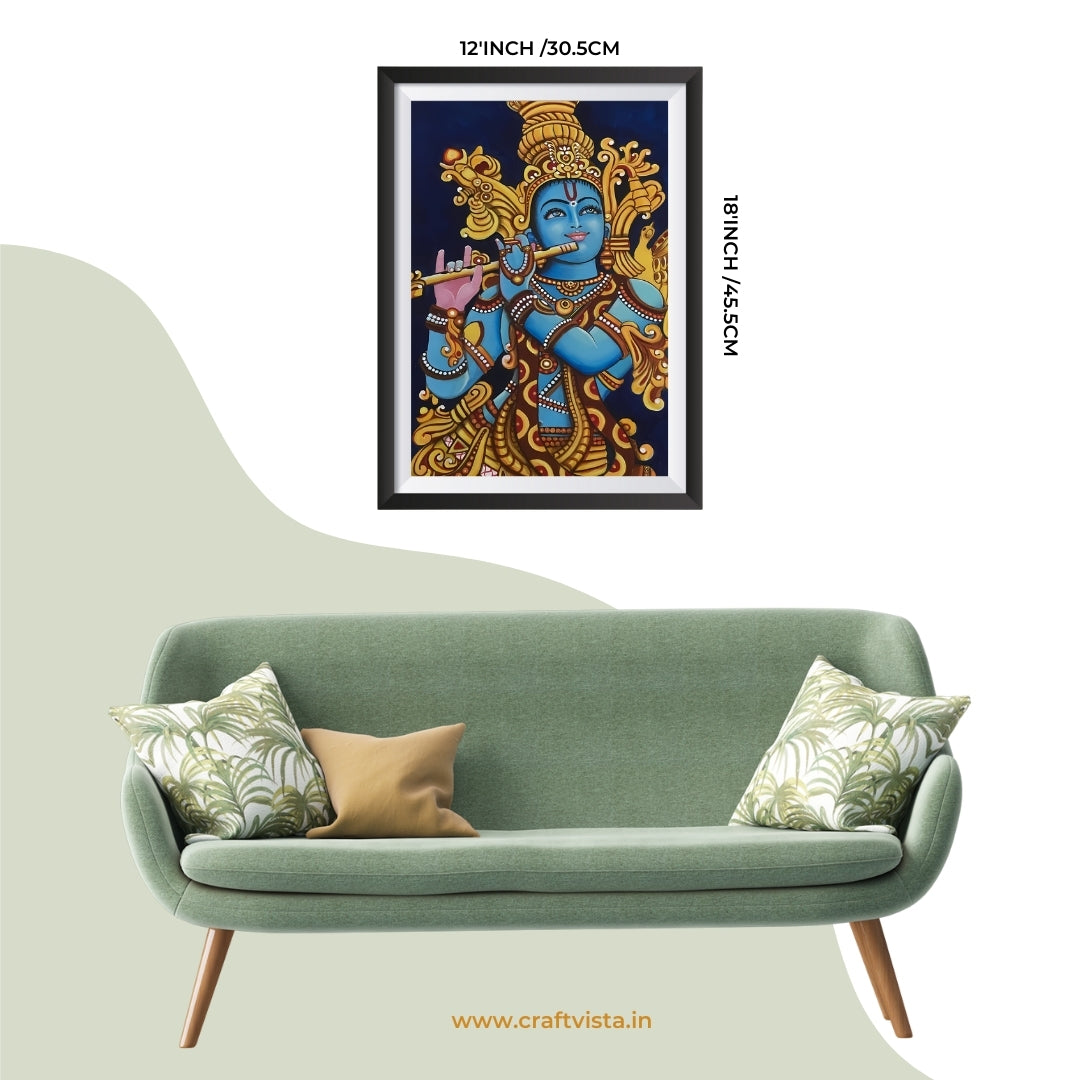 Shri Krishna Kalamkari Art in WALL Frame