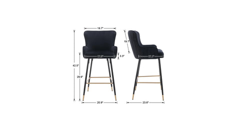 Easy Back Rest Coral Black Comfy Leatherette Bar Stool / Long Chair