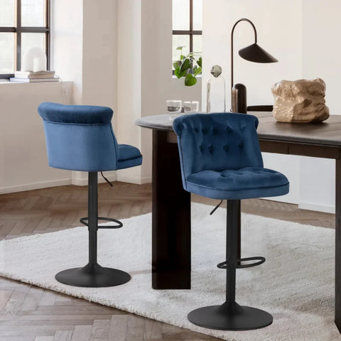 Blue Color Cellan Swiel Adjustable Bar Stool